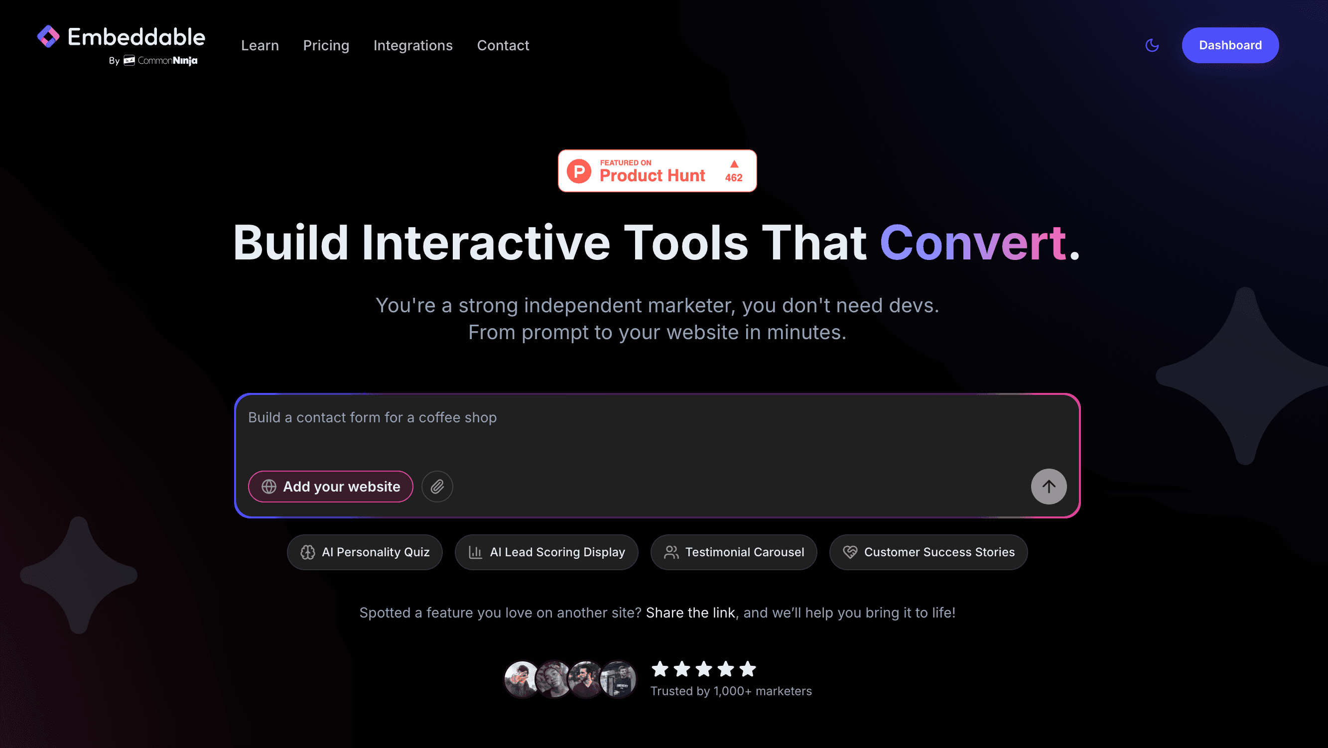 Embeddable AI Agent Builder