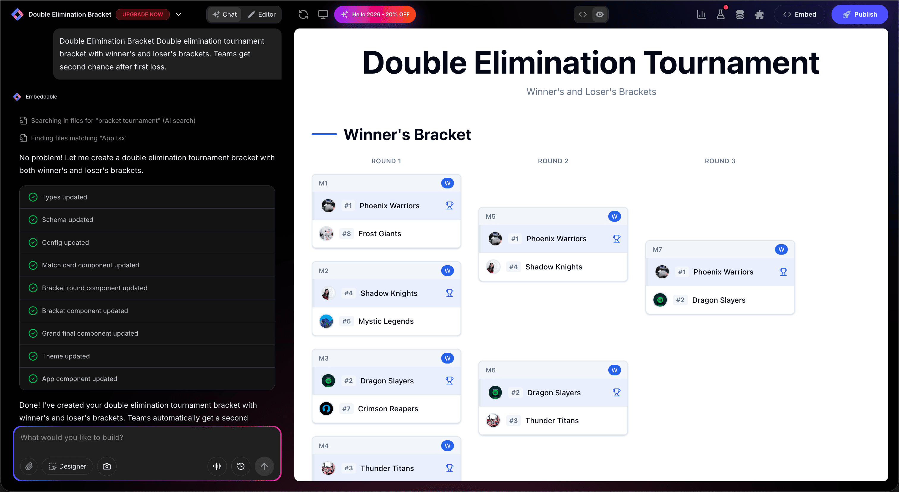 Tournament Bracket in Editor