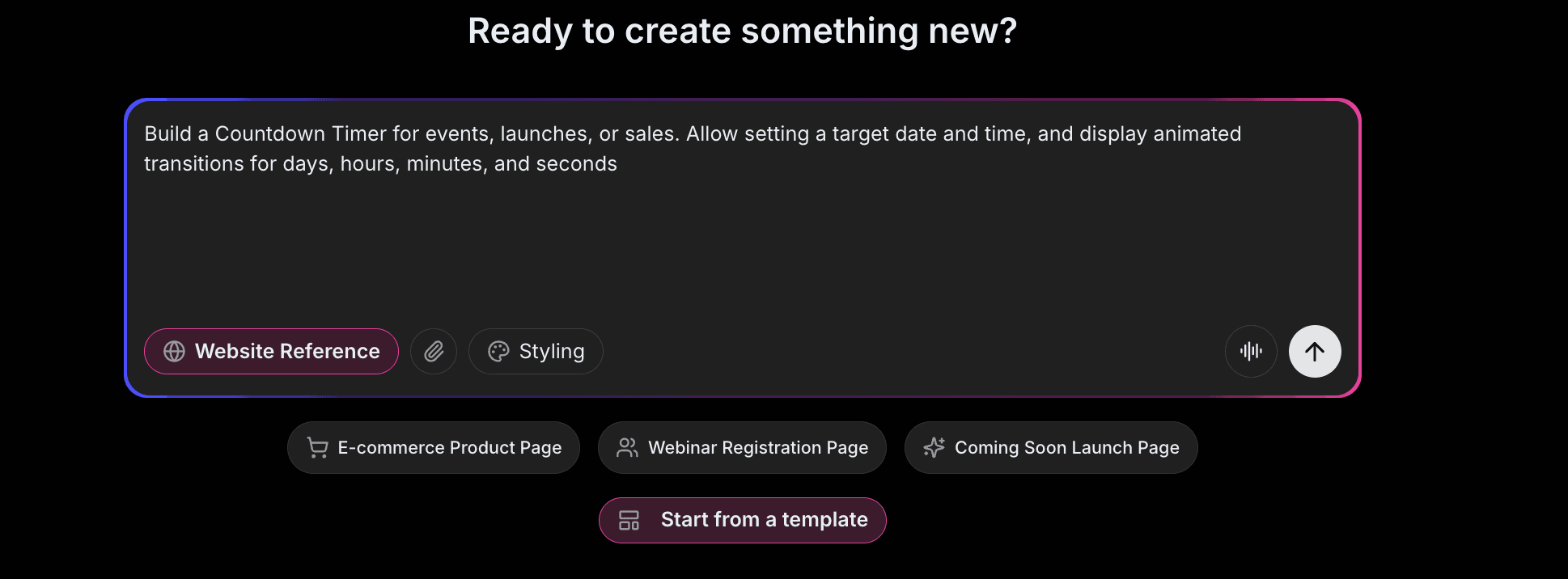 Countdown Timer Prompt Example