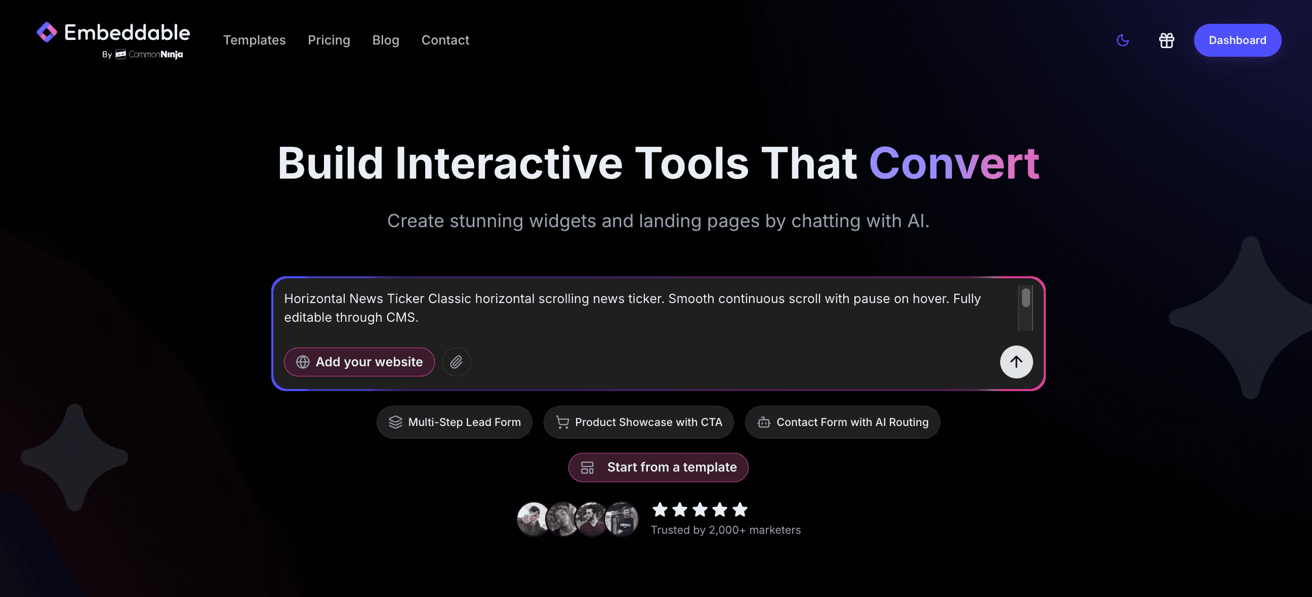 Custom News Ticker Prompt Example