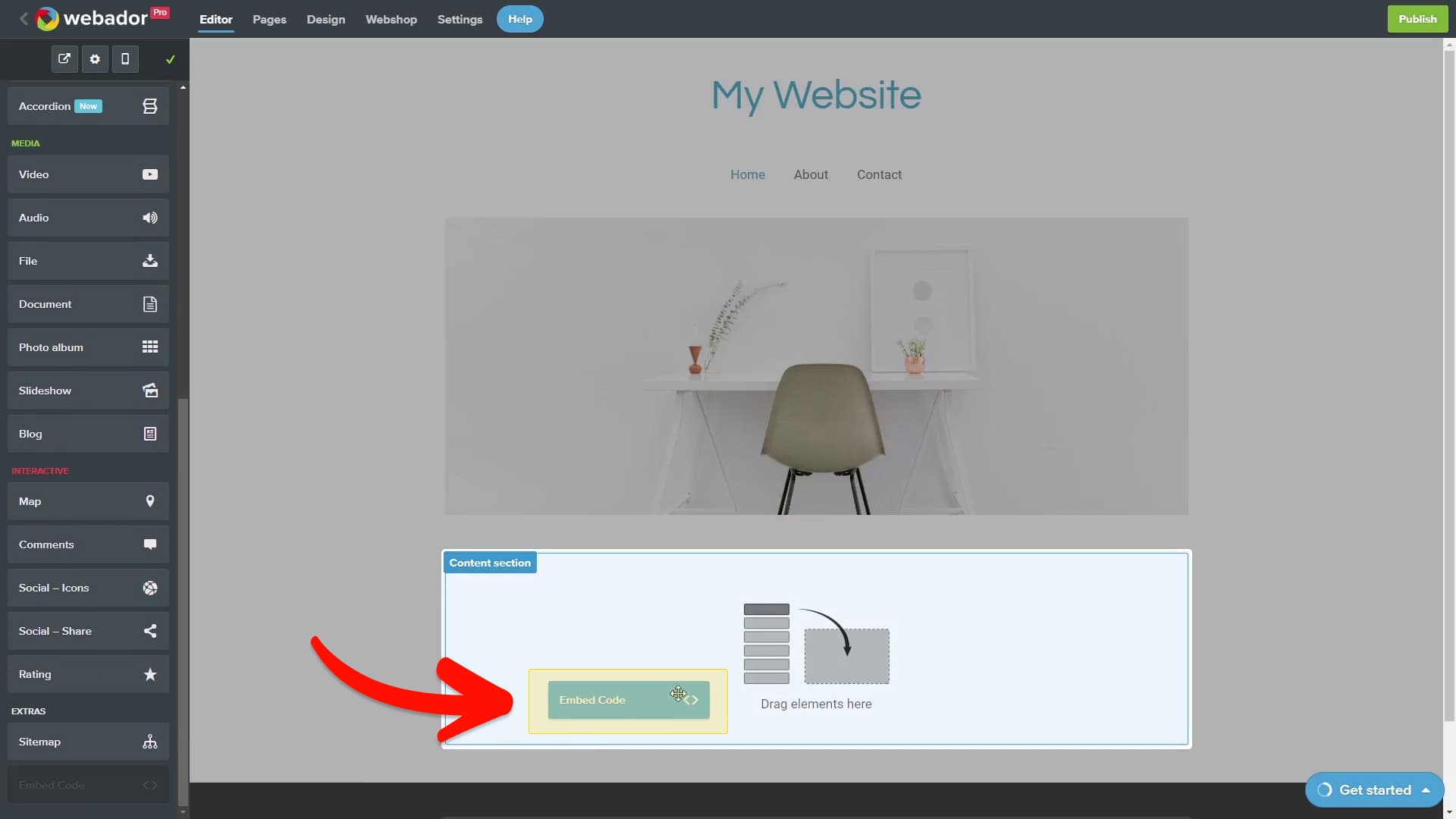 Place the Custom HTML Element on your page