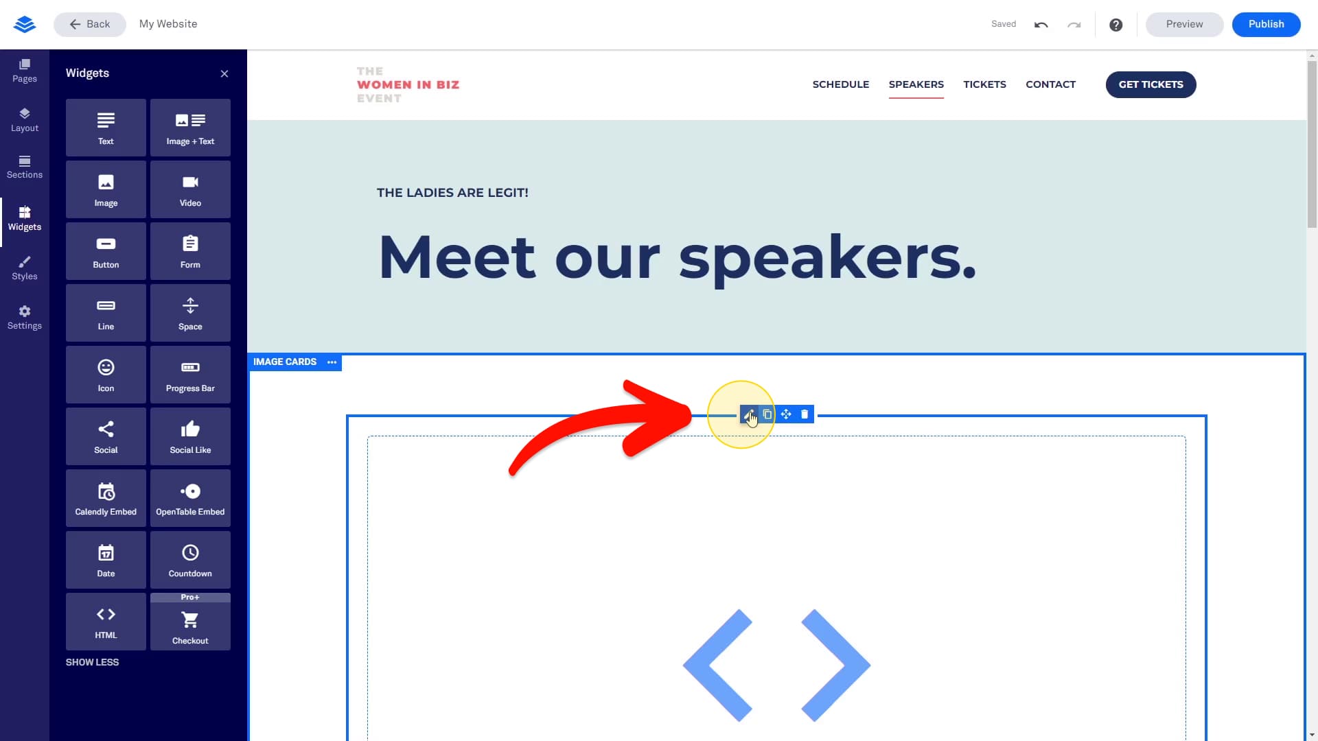 Edit HTML widget