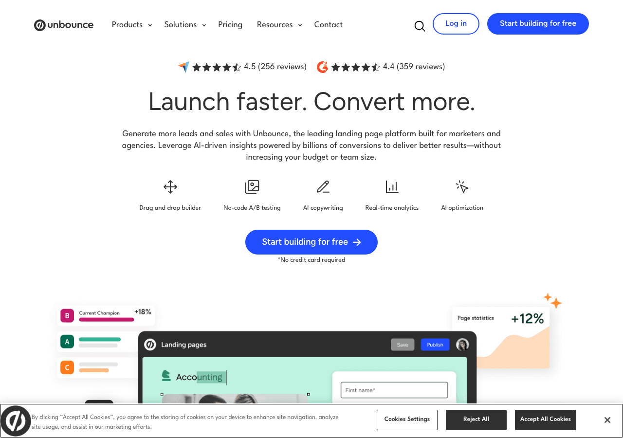 Unbounce Screenshot