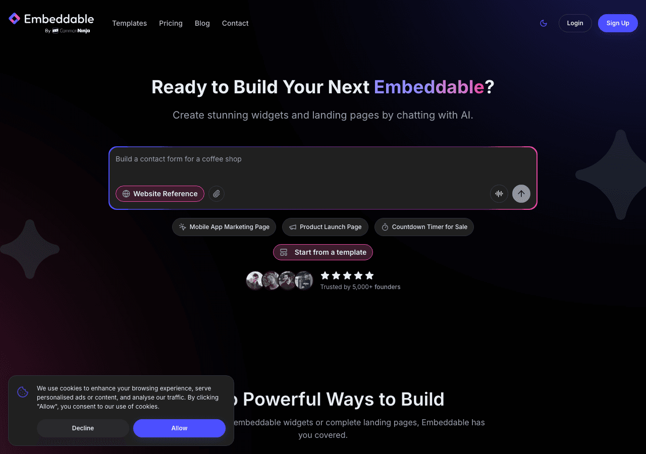 Embeddable RSVP Form Builder