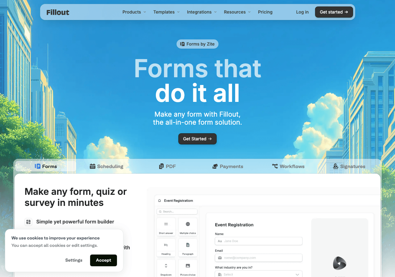 Fillout Screenshot