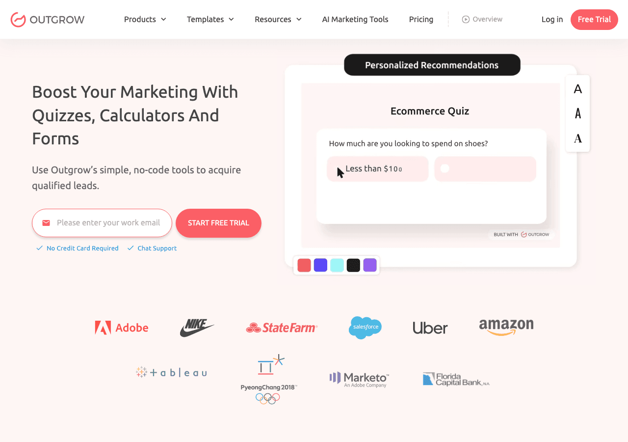Outgrow interactive content builder interface